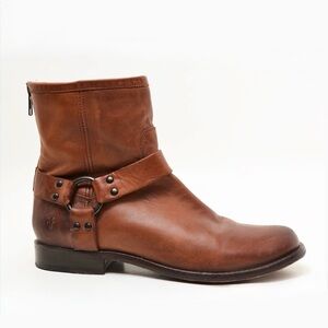 FRYE Phillip Harness Cognac Brown Ankle Boot 6